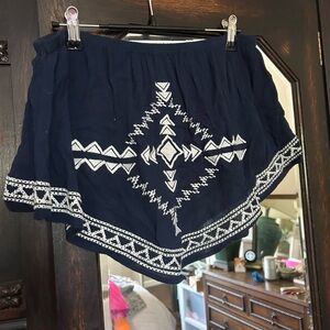 Navy Embroidered Top
